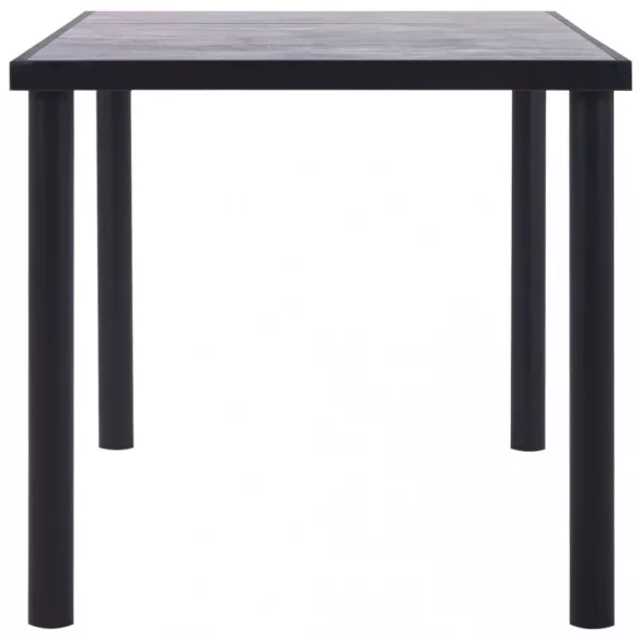 fekete és betonszürke MDF étkezőasztal 160 x 80 x 75 cm