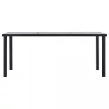 fekete és betonszürke MDF étkezőasztal 180 x 90 x 75 cm