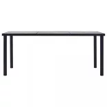 fekete és betonszürke MDF étkezőasztal 200 x 100 x 75 cm