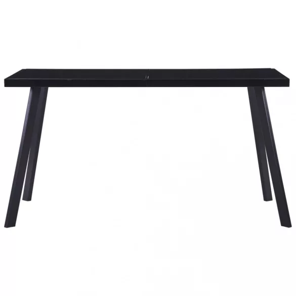 fekete edzett üveg étkezőasztal 140 x 70 x 75 cm