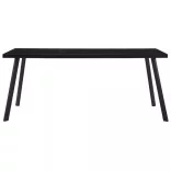 fekete edzett üveg étkezőasztal 160 x 80 x 75 cm