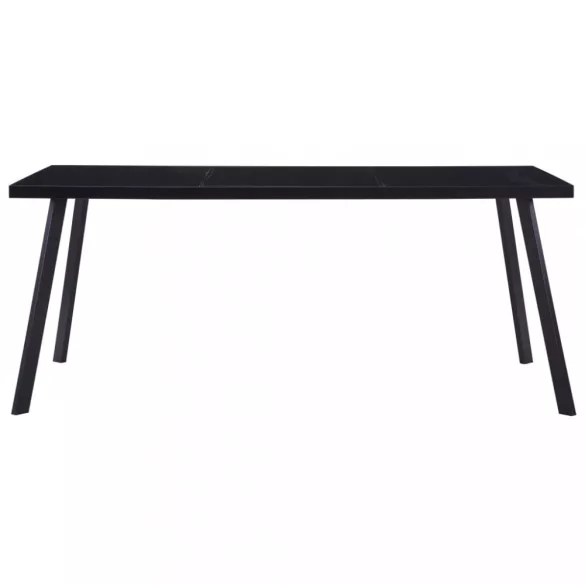 fekete edzett üveg étkezőasztal 160 x 80 x 75 cm