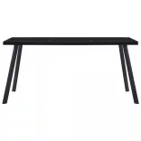 fekete edzett üveg étkezőasztal 180 x 90 x 75 cm