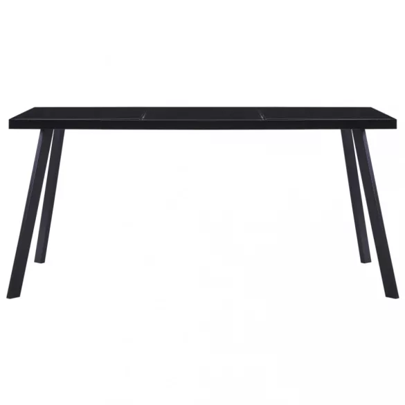 fekete edzett üveg étkezőasztal 180 x 90 x 75 cm