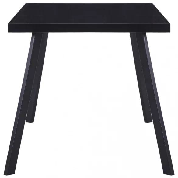 fekete edzett üveg étkezőasztal 180 x 90 x 75 cm