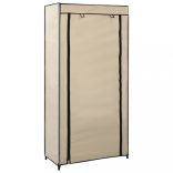 krémszínű szövet cipőszekrény borítóval 58 x 28 x 106 cm