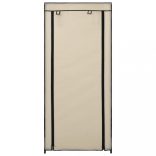 krémszínű szövet cipőszekrény borítóval 58 x 28 x 106 cm