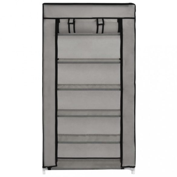 szürke szövet cipőszekrény borítóval 58 x 28 x 106 cm