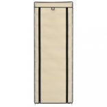 krémszínű szövet cipőszekrény borítóval 57 x 29 x 162 cm