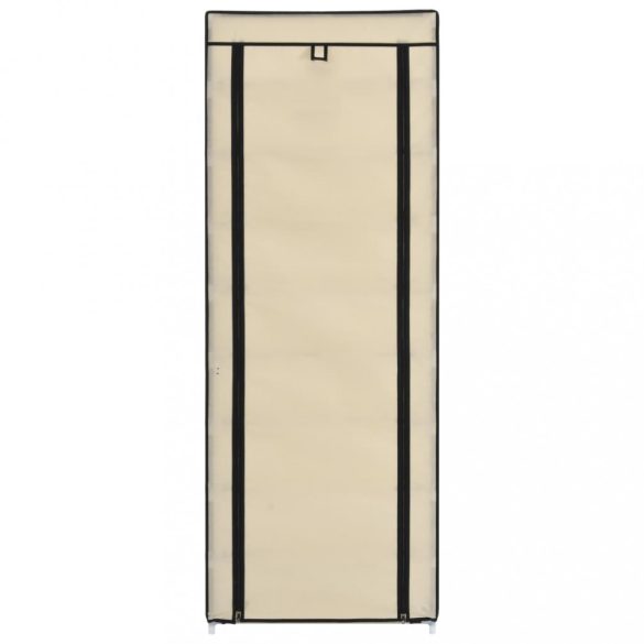 krémszínű szövet cipőszekrény borítóval 57 x 29 x 162 cm