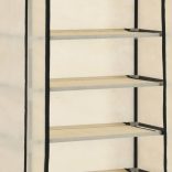 krémszínű szövet cipőszekrény borítóval 57 x 29 x 162 cm