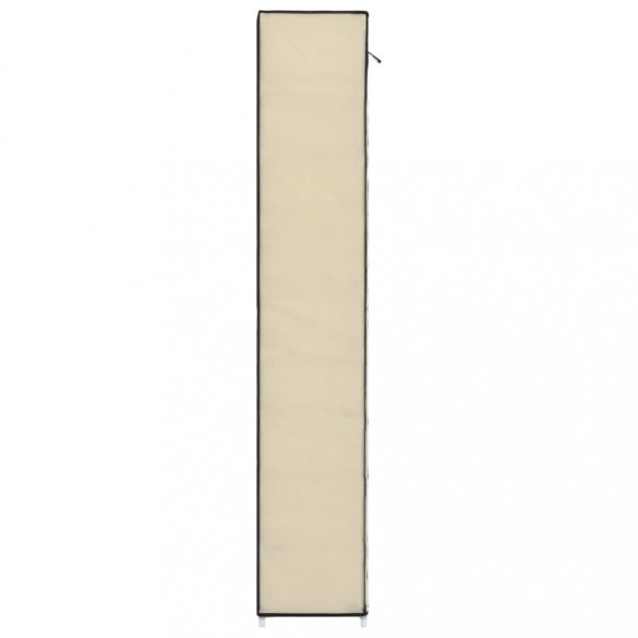 krémszínű szövet cipőszekrény borítóval 57 x 29 x 162 cm