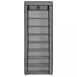 szürke szövetborítású cipősszekrény 57 x 29 x 162 cm