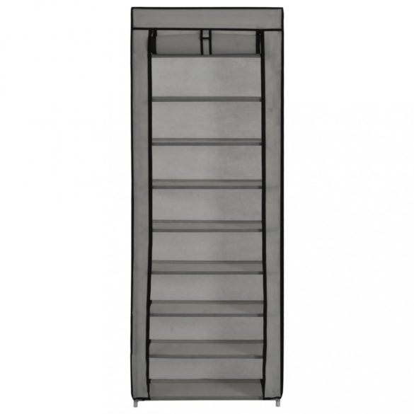 szürke szövetborítású cipősszekrény 57 x 29 x 162 cm