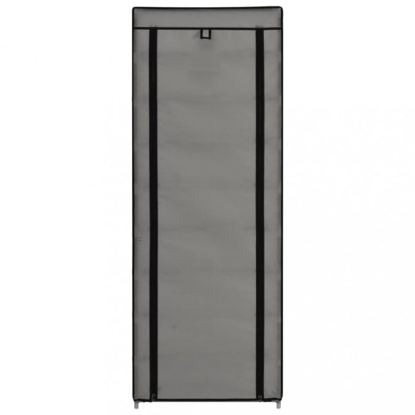 szürke szövetborítású cipősszekrény 57 x 29 x 162 cm