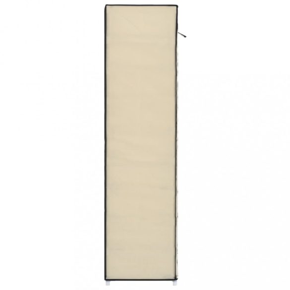 krémszínű szövet cipőszekrény borítóval 115 x 28 x 110 cm