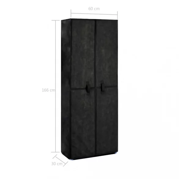 fekete szövet cipősszekrény 60 x 30 x 166 cm