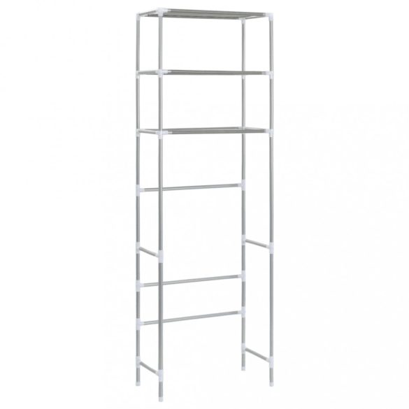 3-szintes ezüstszínű alumínium tárolóállvány 53 x 28 x 169 cm