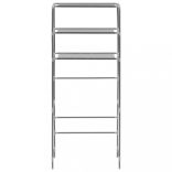 3-szintes ezüstszínű alumínium tárolóállvány 69 x 28 x 169 cm