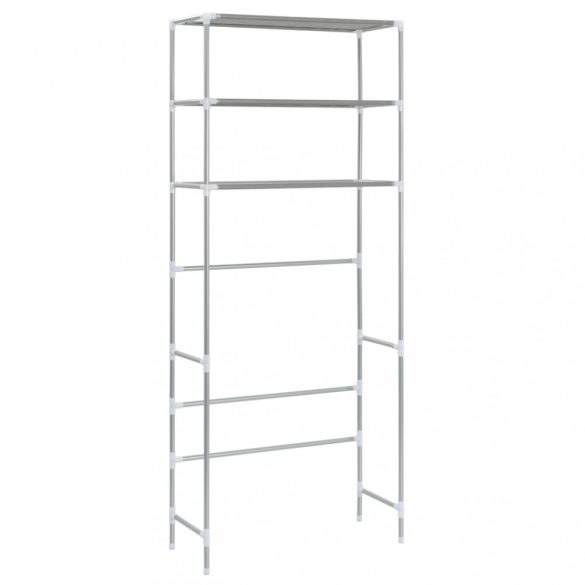 3-szintes ezüstszínű alumínium tárolóállvány 69 x 28 x 169 cm