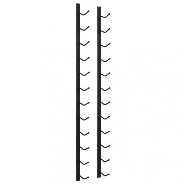 fekete vas falra szerelhető bortartó állvány 12 palacknak