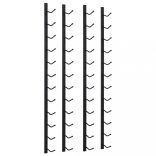 2 db fekete vas falra szerelhető bortartó állvány 24 palacknak