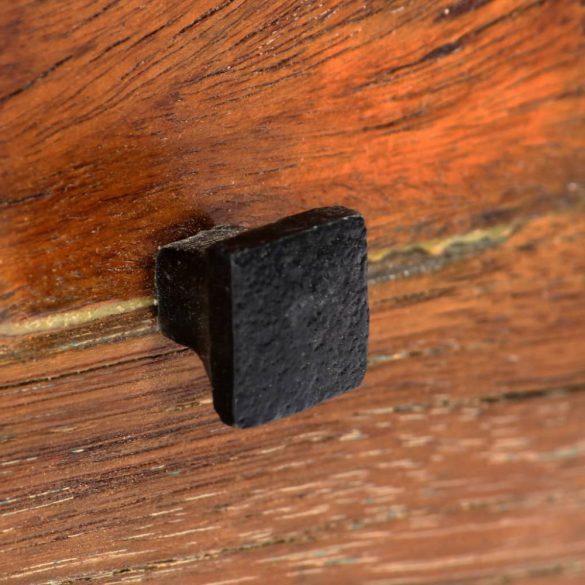 tömör újrahasznosított fa és acél éjjeliszekrény 40x30x50 cm