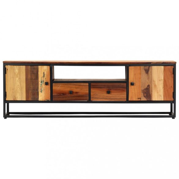 tömör újrahasznosított fa és acél TV-szekrény 120 x 30 x 40 cm