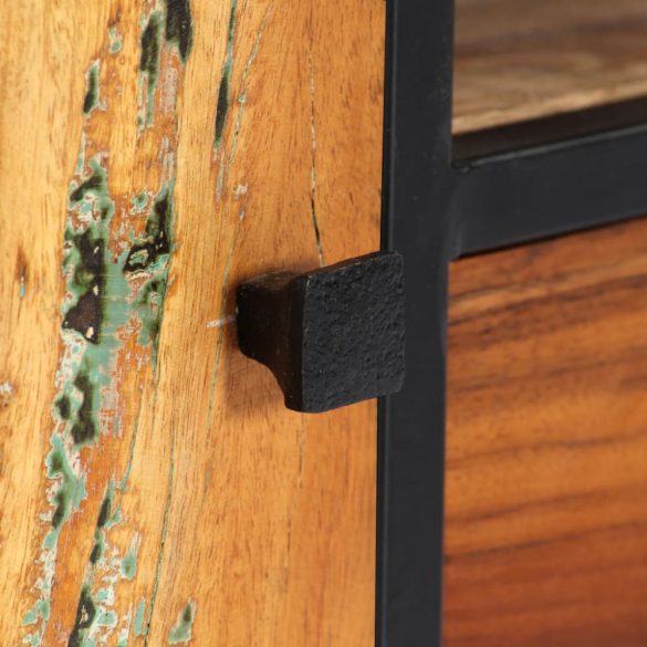 tömör újrahasznosított fa és acél TV-szekrény 120 x 30 x 40 cm