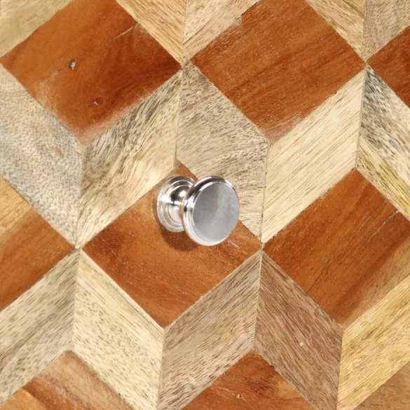 szürke tömör mangófa éjjeliszekrény 40 x 30 x 50 cm