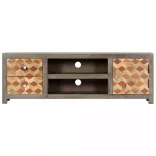 szürke tömör mangófa TV-szekrény 120 x 30 x 40 cm