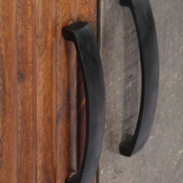 szürke tömör nyers mangófa TV-szekrény 130 x 30 x 46 cm