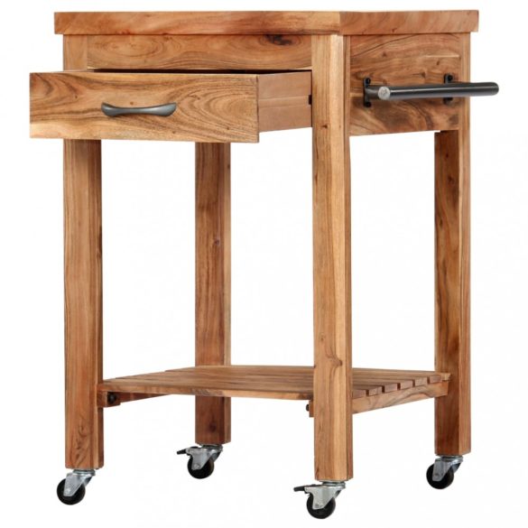 tömör akácfa zsúrkocsi 58 x 58 x 89 cm