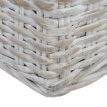 3 személyes szürke természetes rattan kanapé párnával