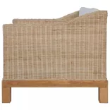 természetes rattanfotel párnákkal