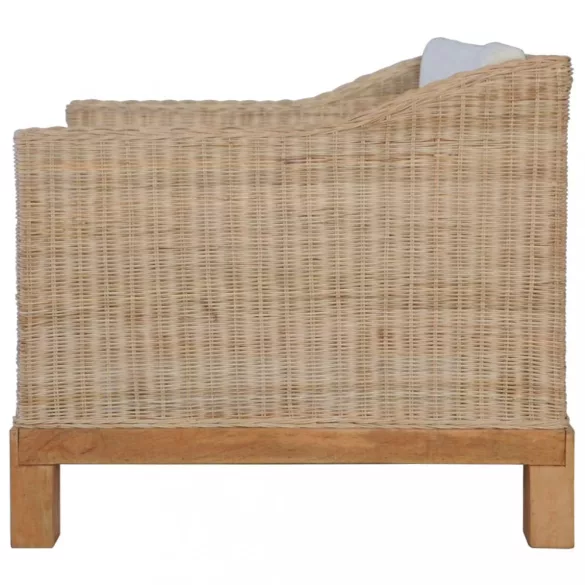 természetes rattanfotel párnákkal