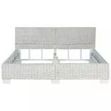 szürke természetes rattan ágykeret 160 x 200 cm