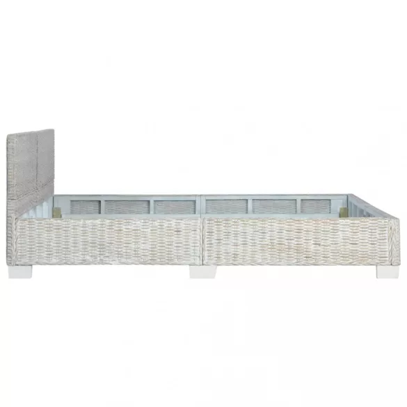 szürke természetes rattan ágykeret 160 x 200 cm