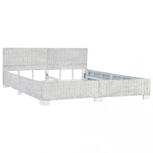 szürke természetes rattan ágykeret 180 x 200 cm