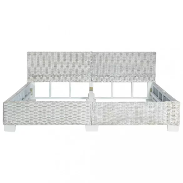 szürke természetes rattan ágykeret 180 x 200 cm