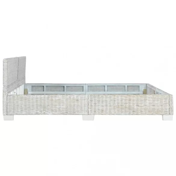 szürke természetes rattan ágykeret 180 x 200 cm