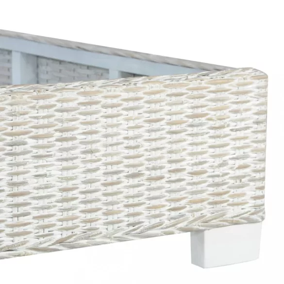 szürke természetes rattan ágykeret 180 x 200 cm
