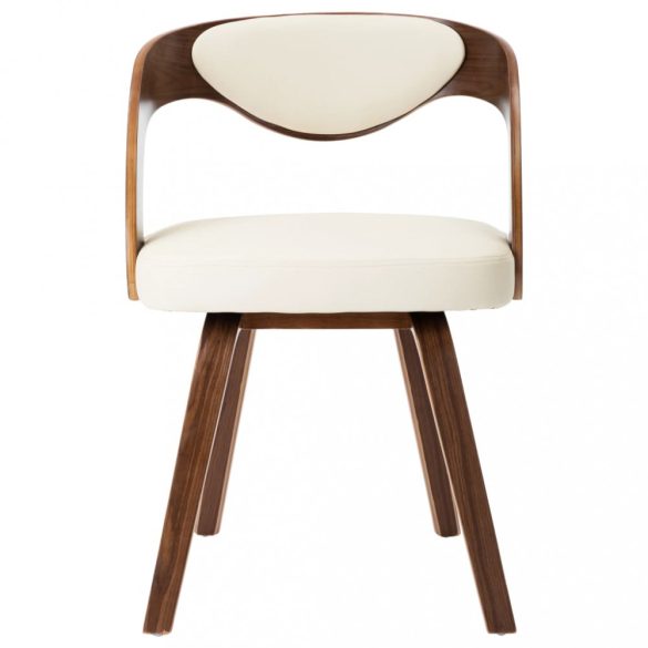 2 db krémszínű hajlított fa és műbőr étkezőszék