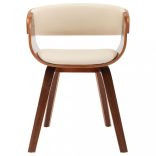 krémszínű hajlított fa és műbőr étkezőszék