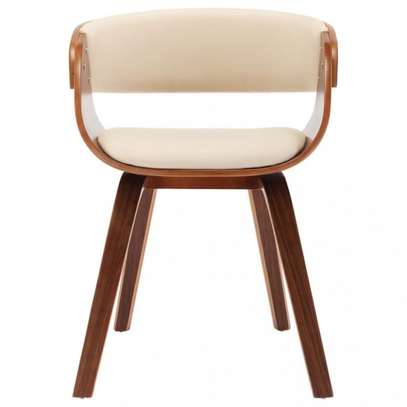 krémszínű hajlított fa és műbőr étkezőszék