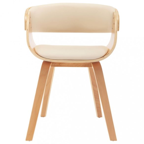 krémszínű hajlított fa és műbőr étkezőszék