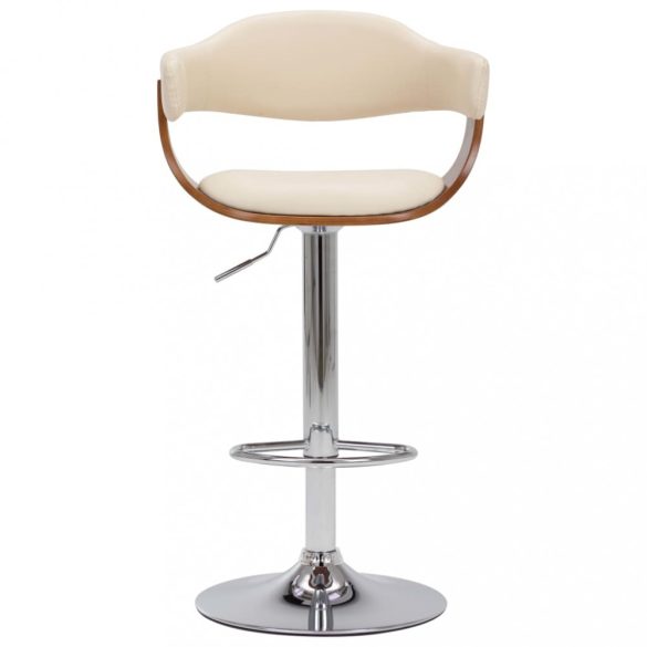 2 darab krémszínű hajlított fa és műbőr bárszék