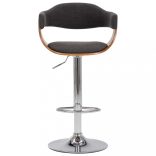 2 darab szürke hajlított fa és szövet bárszék