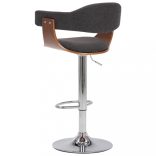 2 darab szürke hajlított fa és szövet bárszék