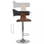 2 darab szürke hajlított fa és szövet bárszék